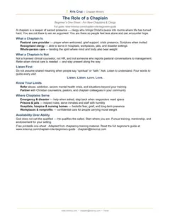 The Role of a Chaplain — same PDF file as download