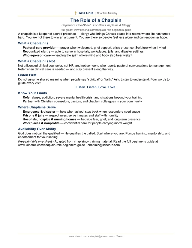The Role of a Chaplain — same PDF file as download