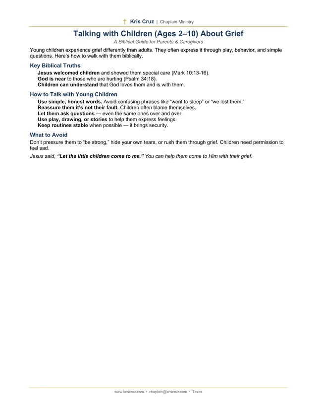 Talking with Children About Grief — same PDF file as download