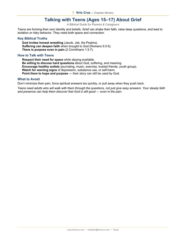 Talking with Teens About Grief — same PDF file as download