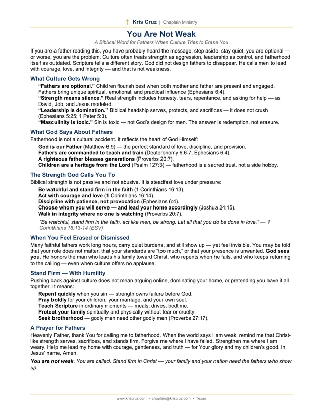 You Are Not Weak — same PDF file as download
